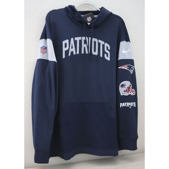 Nike NS53-447M Men Sz XL Navy On-Field Apparel New England Patriots Hoodie - Picture 2 of 12